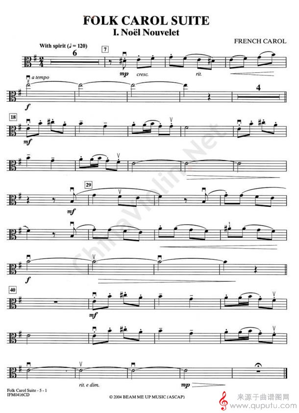 folk carol suite i.noel nouvelet（中提琴、小提琴谱）_folk carol suite i.noel nouvelet