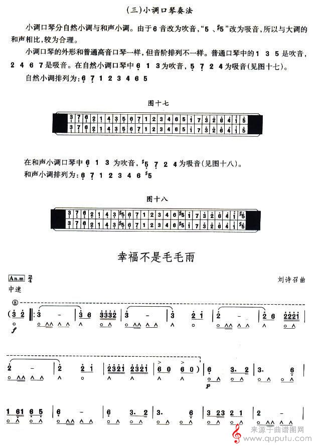 考级九级曲目：幸福不是毛毛雨口琴谱_曲谱图网_幸福不是毛毛雨_01