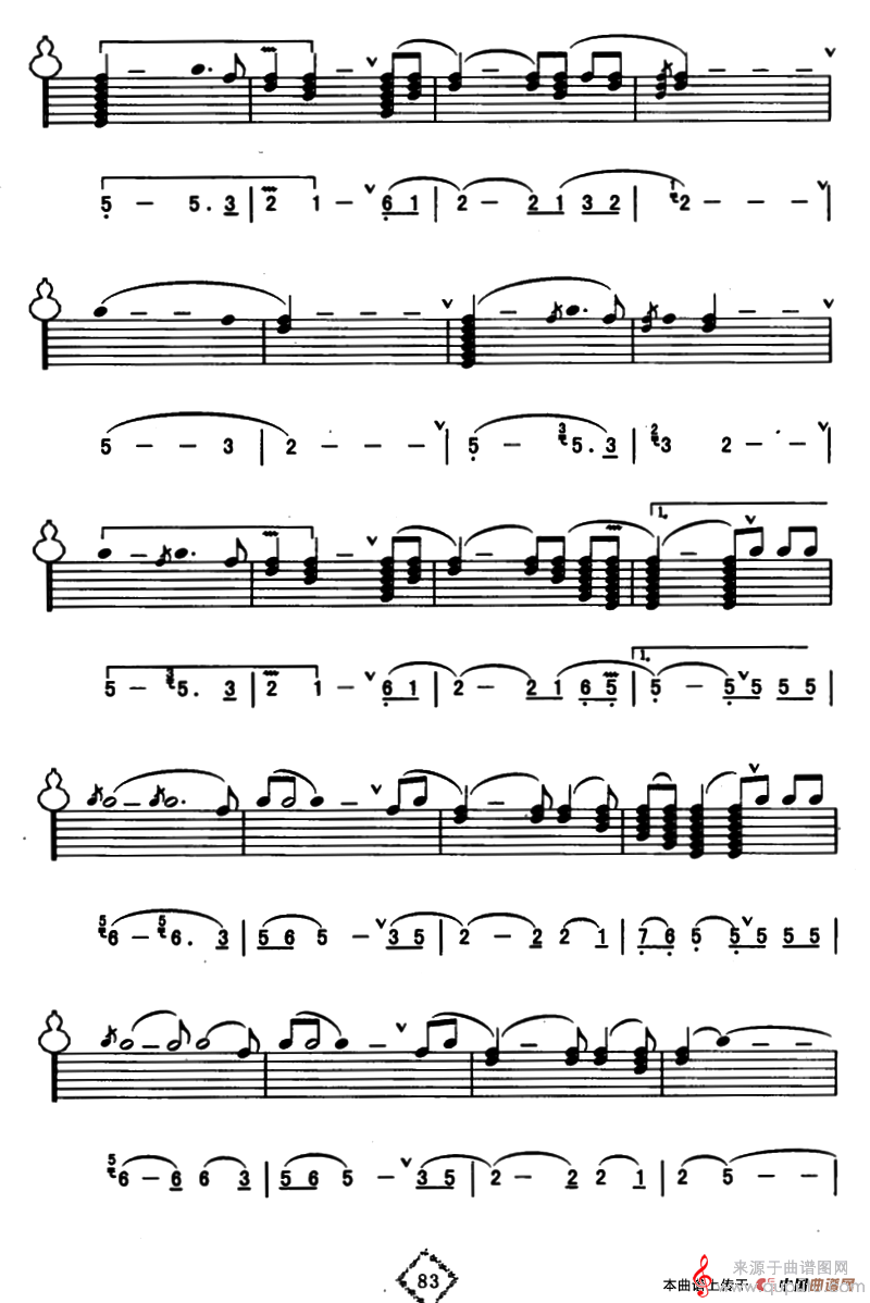 弯弯的月亮简谱（弯弯的月亮简谱线简谱混排版）