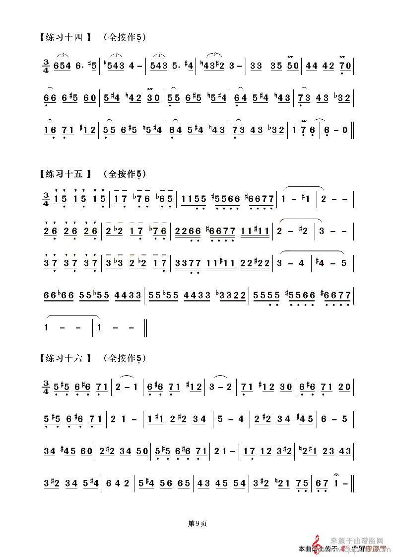 葫芦丝中高级练习曲简谱（乔志忱曲）