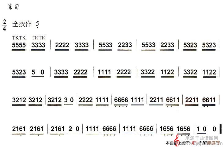 多吐音练习简谱（多吐音练习葫芦丝技巧练习之十）